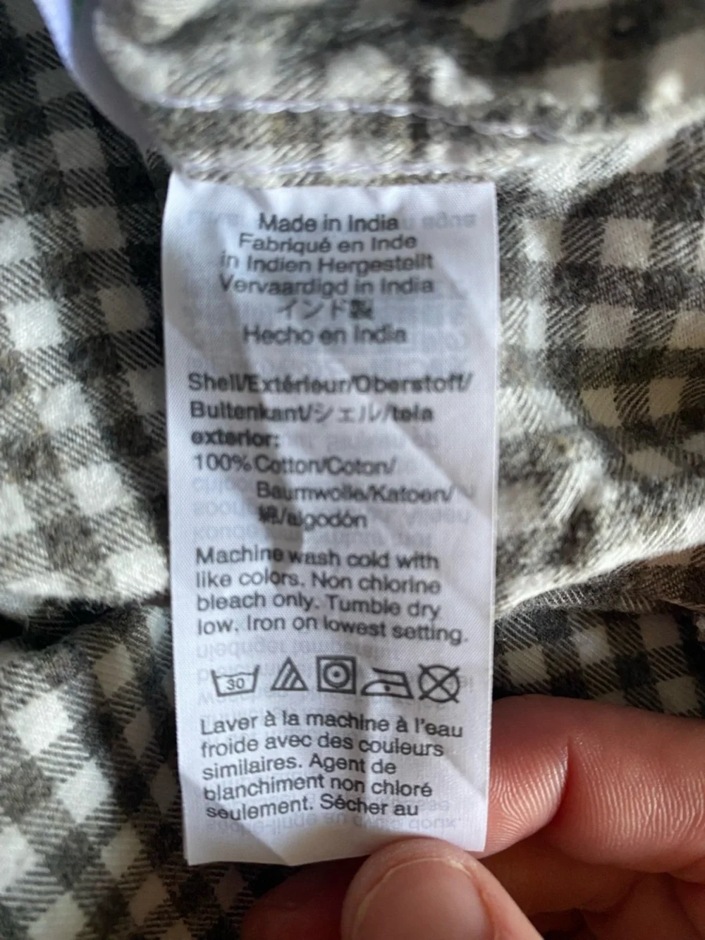 J. Crew Gray and White Checked Button-Down Shirt